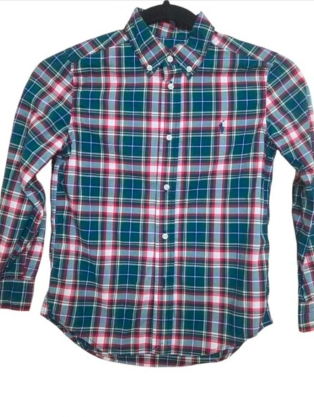 Ralph Lauren Boys Size 7 Plaid Natural Stretch Button Down Shirt